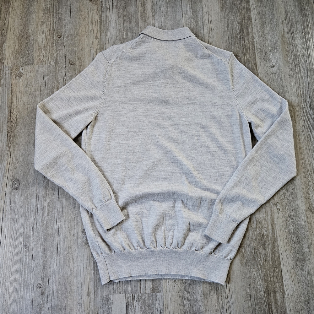 E. Marinella Beige Long-Sleeve Polo Sweater - Picture 7 of 7
